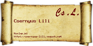 Csernyus Lili névjegykártya